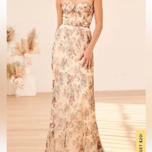 Lulus Most Beautiful Day Ivory Multi Floral Print Organza Maxi Dress